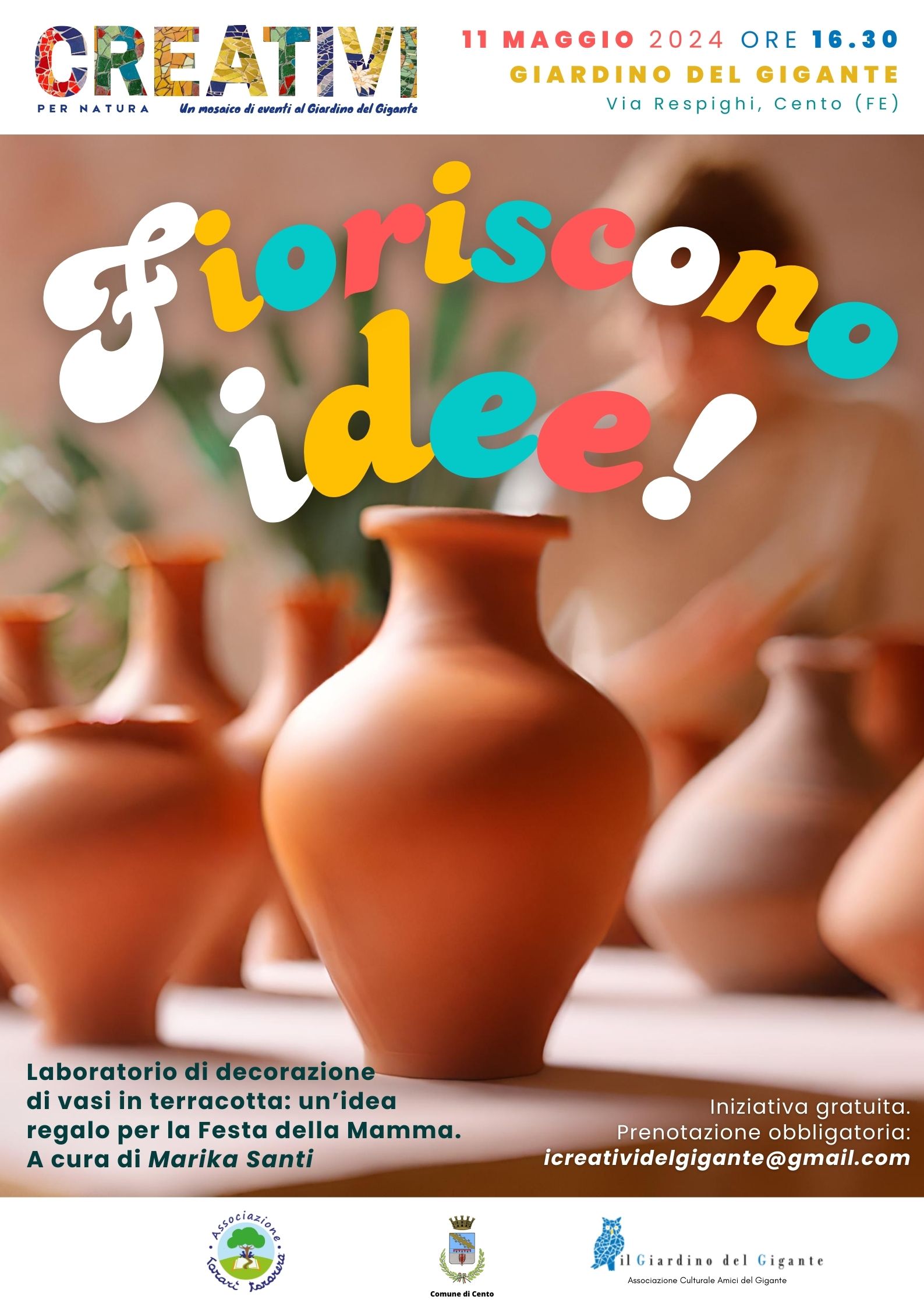 locandina con fotografia vasi di terracotta