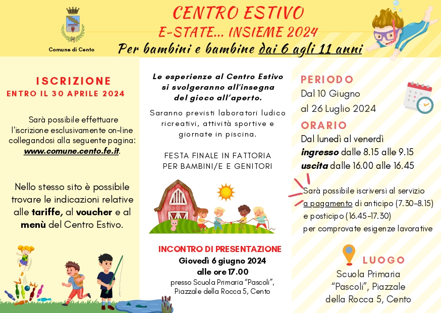 cartolina informativa CRE scuola primaria