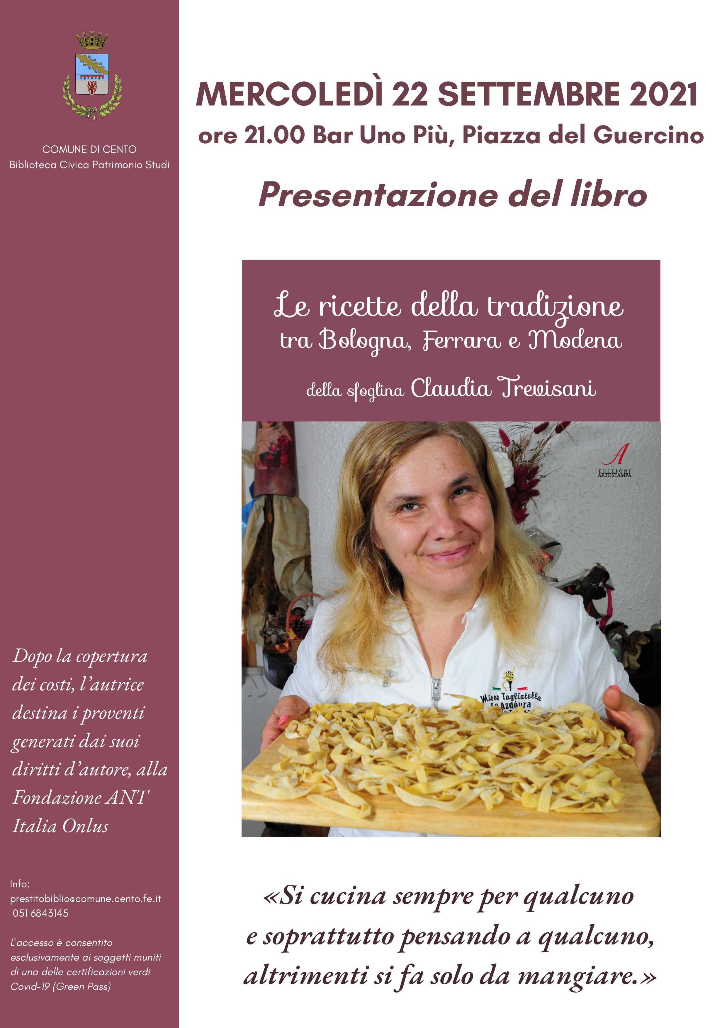 locandina informazioni volume e copertina con fotografia dell'autrice