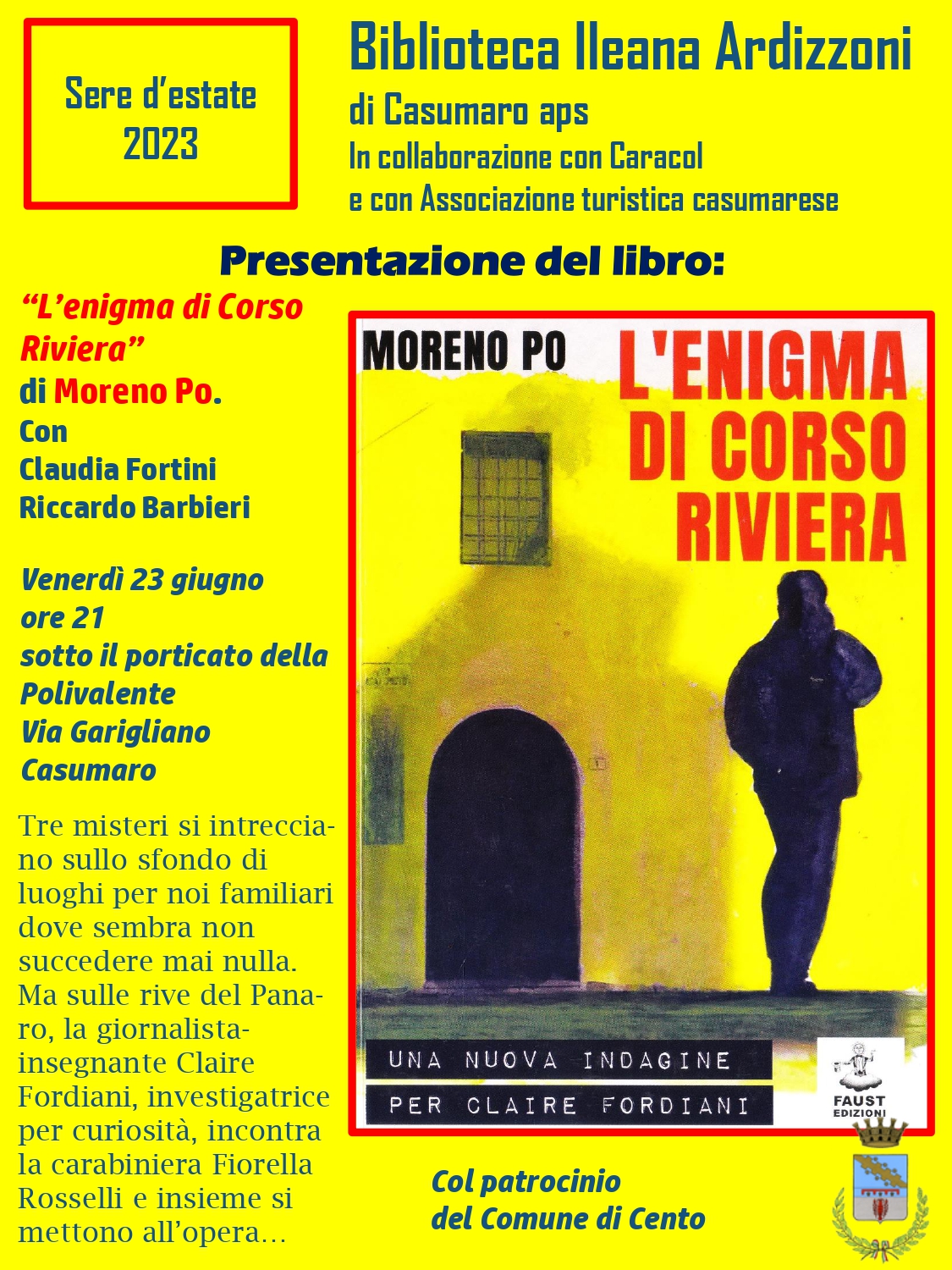 locandina informativa con copertina del libro