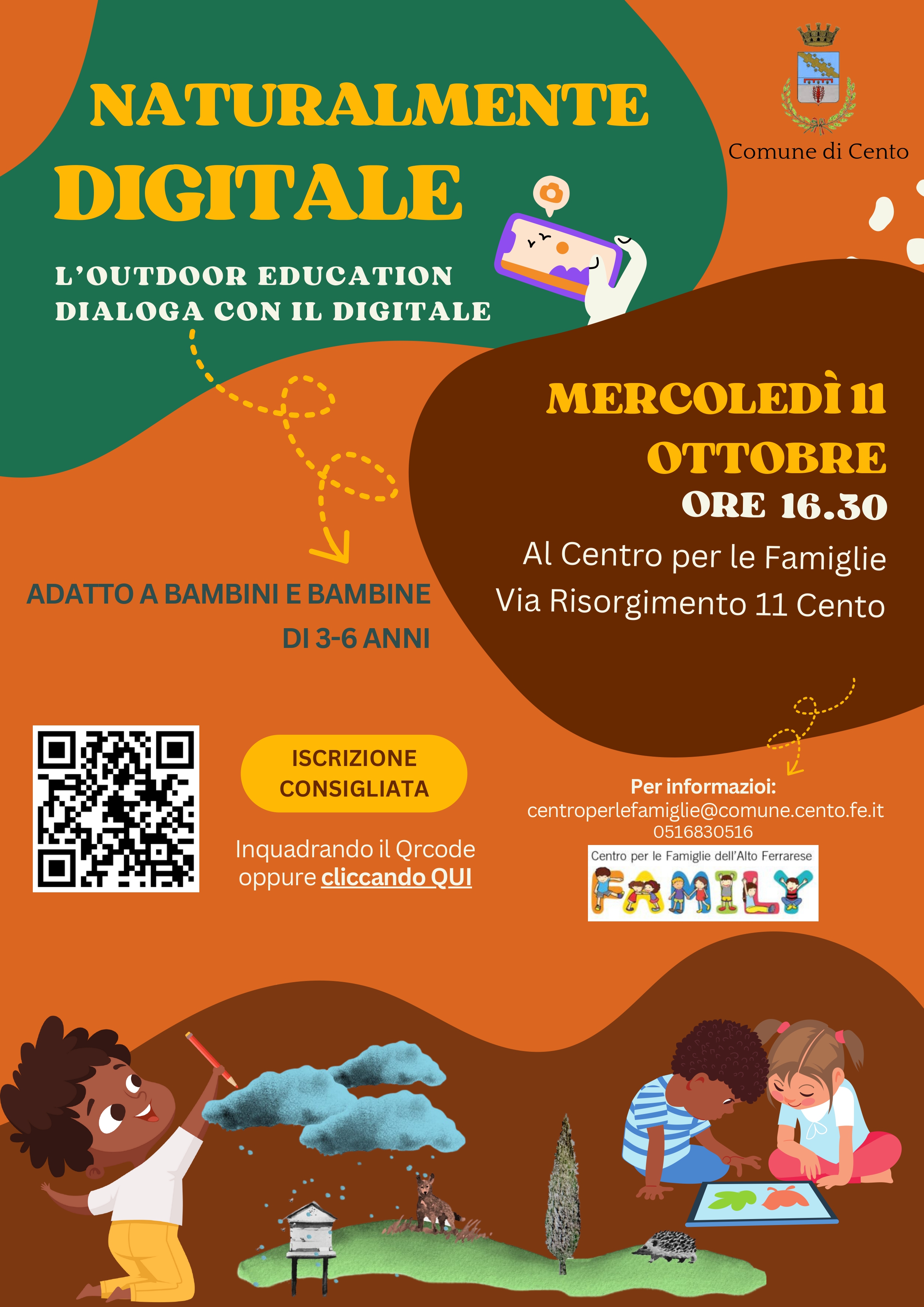 locandina informativa con disegni bambini