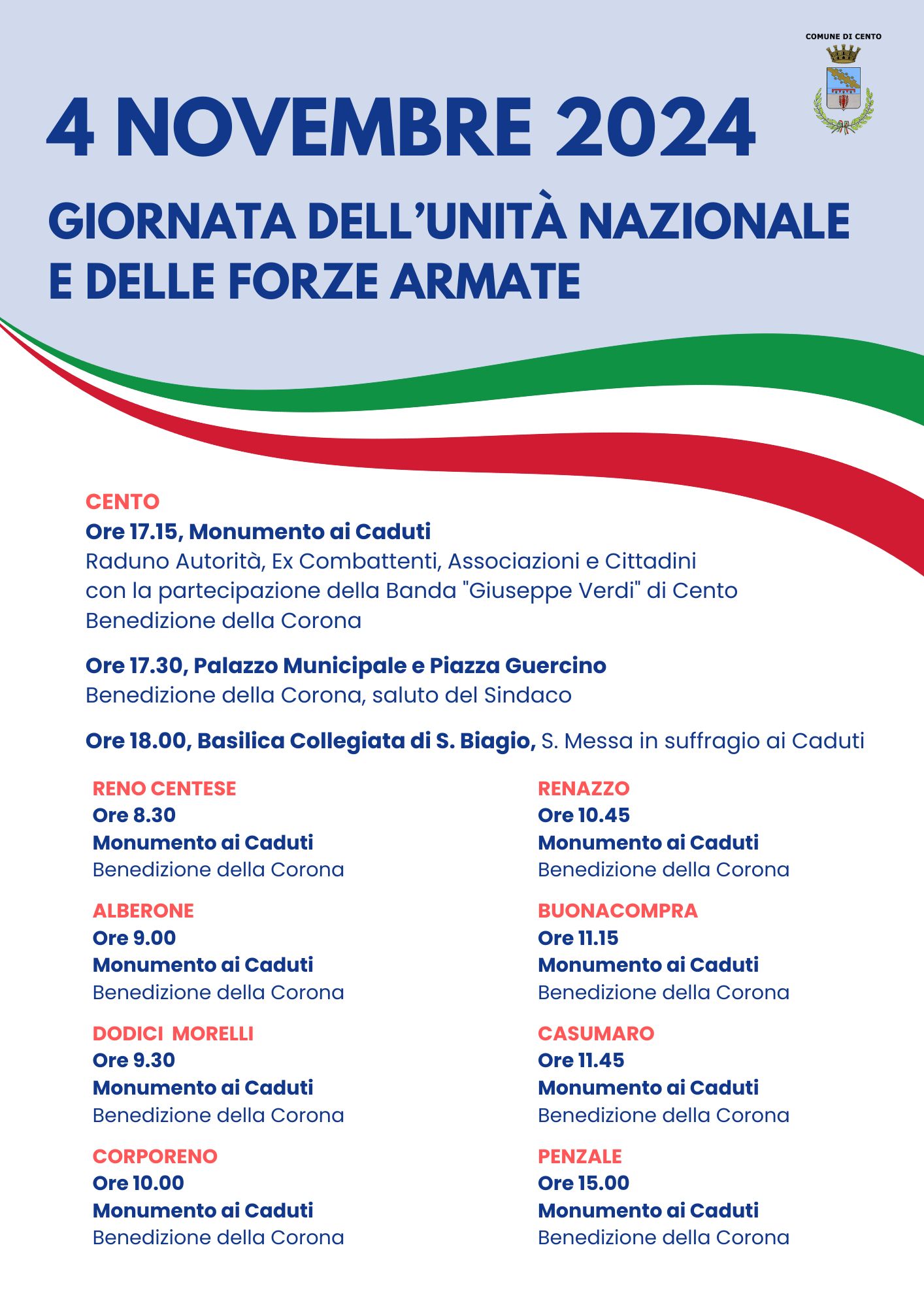 Locandina programma celebrazioni